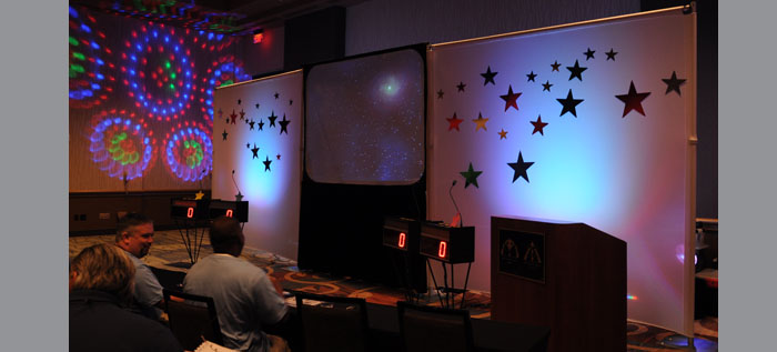 Tendo backdrop with special effect lighting