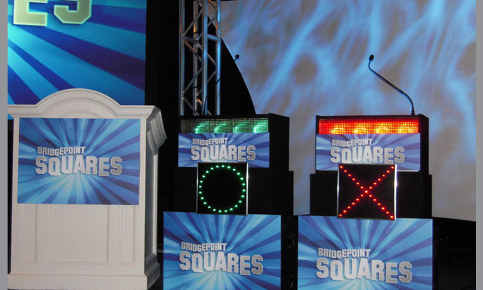 Celebrity Tic Tac Toe Contestant Podiums
