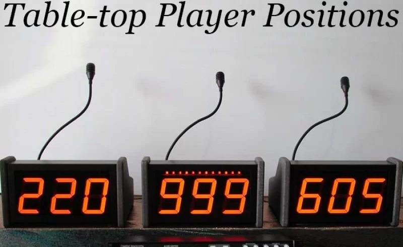Table Top Player Positions for rental